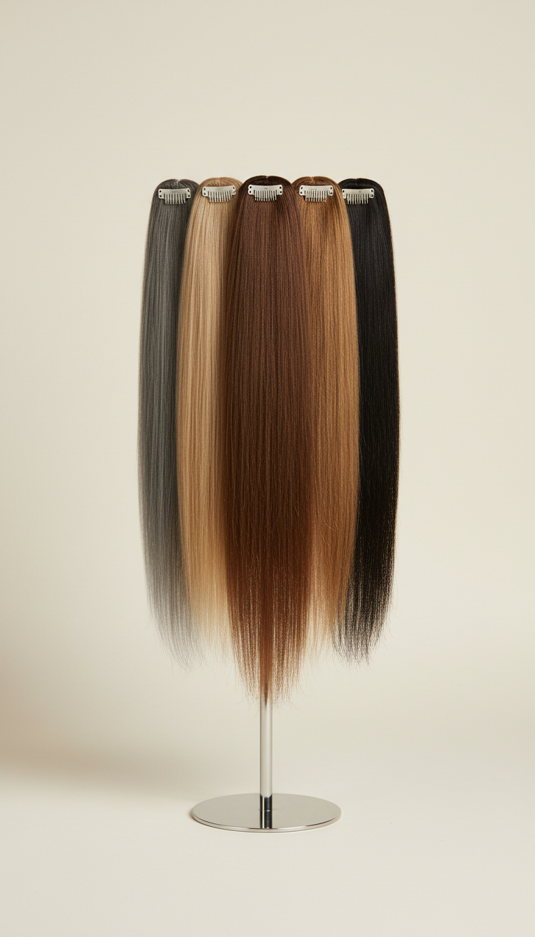 Signature clip-in human hair extensions