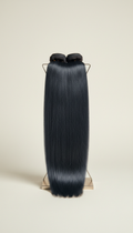 Graphite Black weft human hair extensions