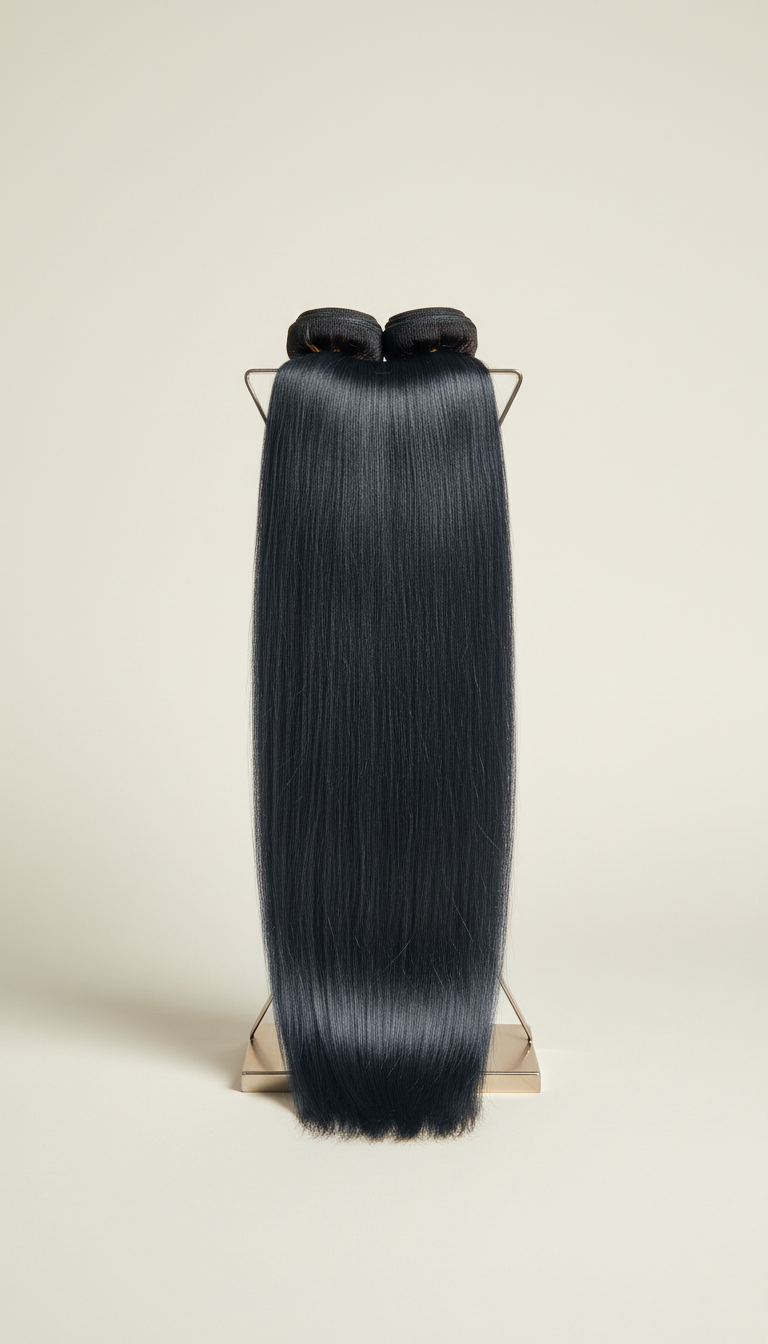 Graphite Black weft human hair extensions